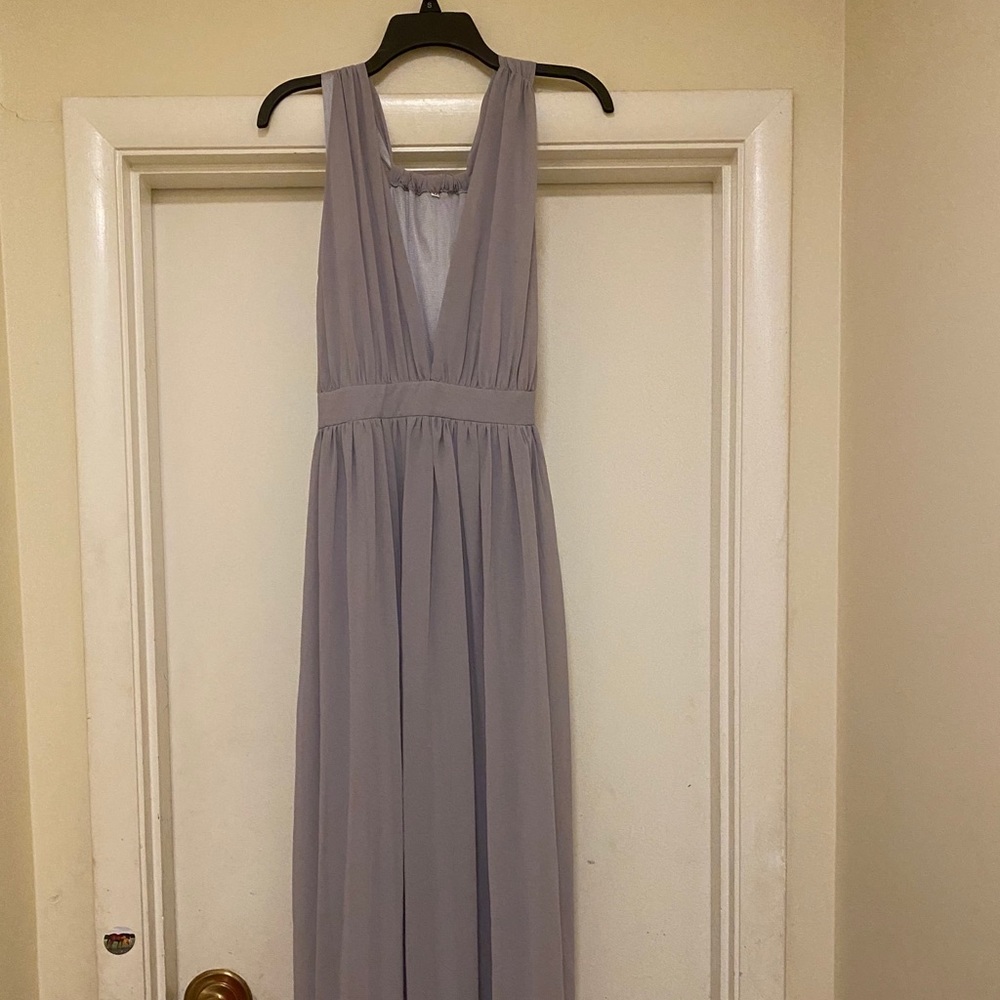 Grey crepe chiffon Bridesmaid dress